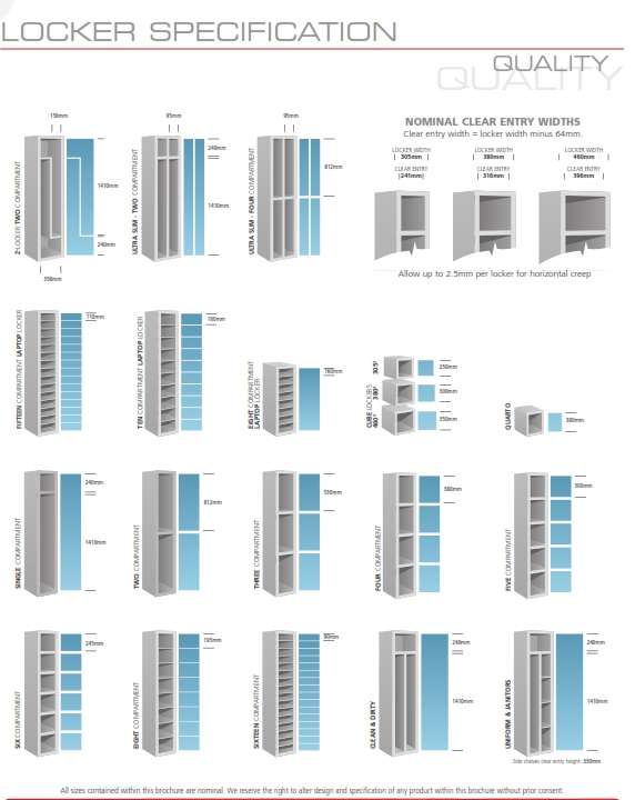 Locker Compartment Sizes